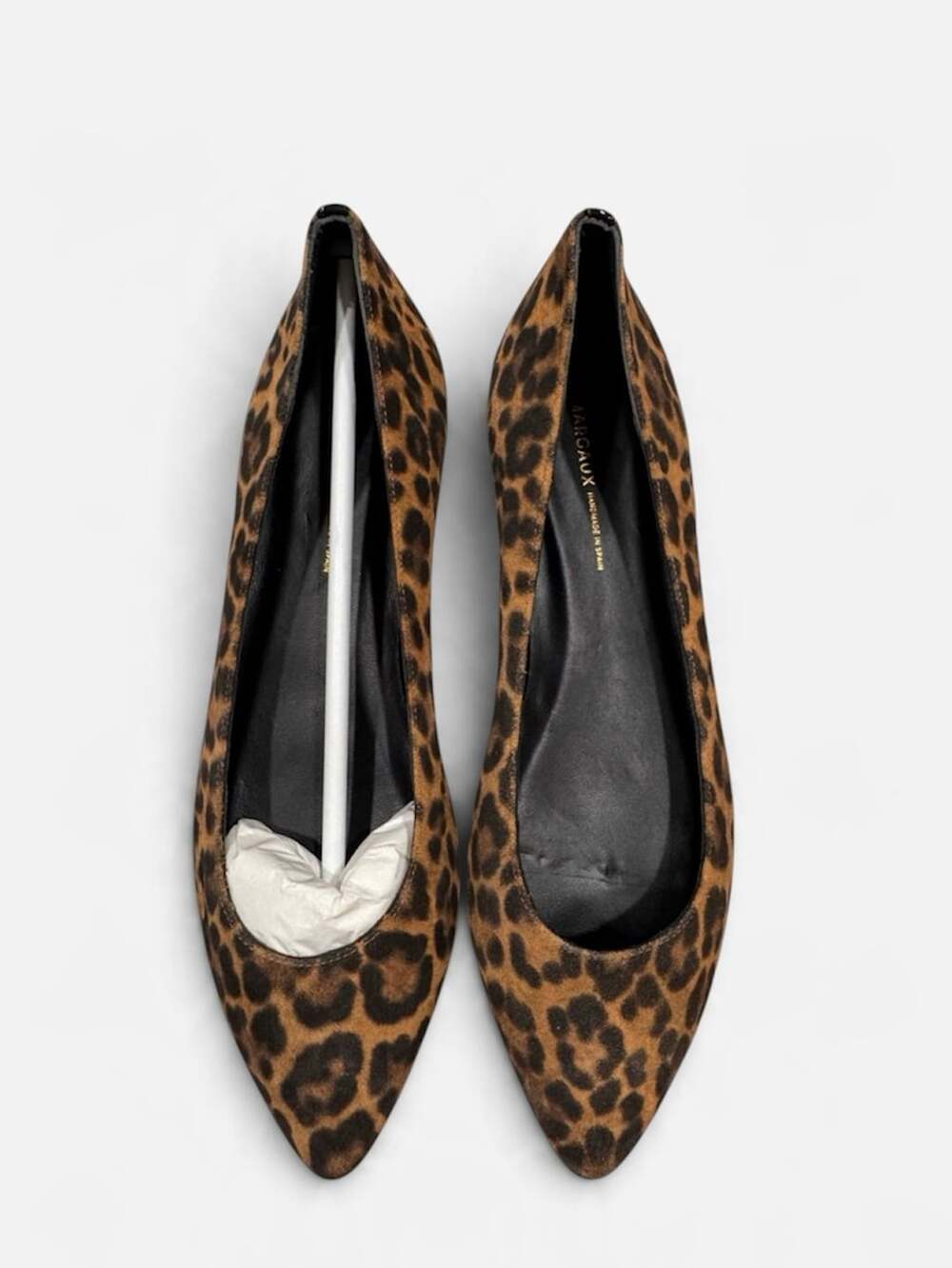 Margaux Pointed Toe Ballet Flats Size 41/US 10 Leopard Suede